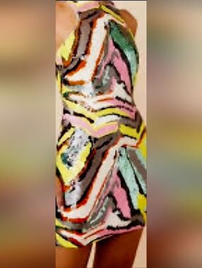 Karen Millen Multicolor Sequin Mini Dress - Pink, Yellow, Green, Gray, Orange